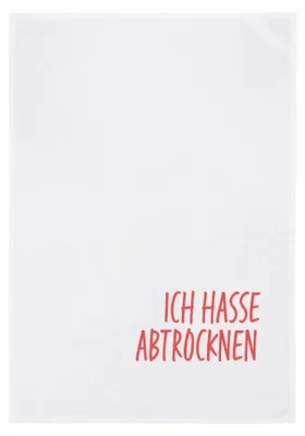 Produktbild von Baumwoll Geschirrtuch mit Spruch "Ich hasse abtrocknen"