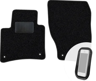 Produktbild von moto-MOLTICO Vorne Fußmatten Auto Velours Autoteppiche Schwarz Automatten Set 2-teilig passend für VW Touareg I 2002-2010