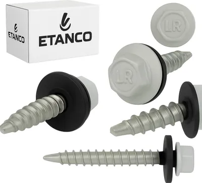 Obrázok produktu pre Samorezné skrutky ETANCO Trapézové skrutky do plechu RAL 7035 4,8 x 70 mm 100 ks.