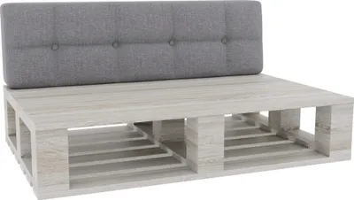 Produktbild von Palettenkissen, Palettenauflagen Sitzkissen Rückenlehne Gesteppt PFG (Rückenlehne 120x50, Grau)