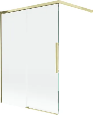 Produktbild von Mexen Rox Duschabtrennung, 2-flügelig, verschiebbar, 120 x 150 cm, transparent, gold - 8C9-120-003-50-00
