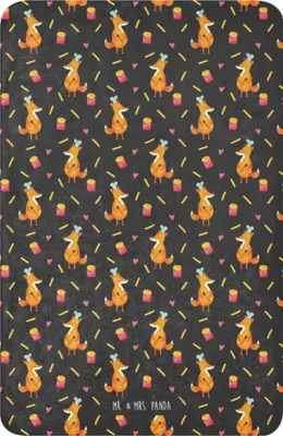 Produktbild von Mr. & Mrs. Panda Heimdecke Fuchs Pommes 100 x 150 cm - Grau - Geschenk, Muster, Couchdecke, Decke, Pomes Frites, Kuscheldecke, Wohndecke, Tagesdecke