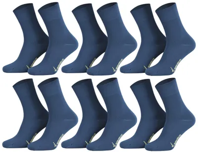 Tobeni 6 Paar Bambus-Socken ohne Gummi Damen Herren Business-Socken Jeans-Blau