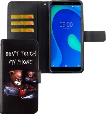 Zdjęcie produktu dla Etui na telefon komórkowy Wiko Y80 z klapką i kieszenią na kartę Nie dotykaj mojego telefonu
