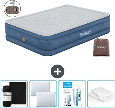 Produktbild von Bestway Luftmatratze - 2-Personen - 152 x 203 x 46 cm - Grau - Inklusive Zubehör