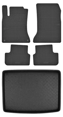 Produktbild von Gummimatten + Kofferraumwanne für Mercedes-Benz Klasa B W246 2011-2018 (Schrägheck) – Schwarz, passgenau – Wielganizator