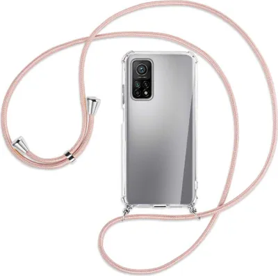 Produktbild von Handykette Backcover-Schutzhülle mit Band (Metall silberfarben) für Xiaomi Mi 10T (Pro) 5G - roségold