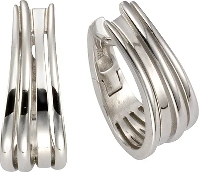 Produktbild von F Klappcreolen 925/- Sterling Silber 21,5mm weiß 025210062