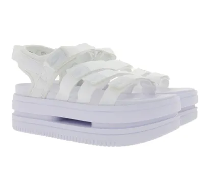 Produktbild von NIKE Icon Classic Damen Plateau-Sandale Sandalette mit klassischen Basketball-Details DH0223 100 Weiß, Größe:40 1/2