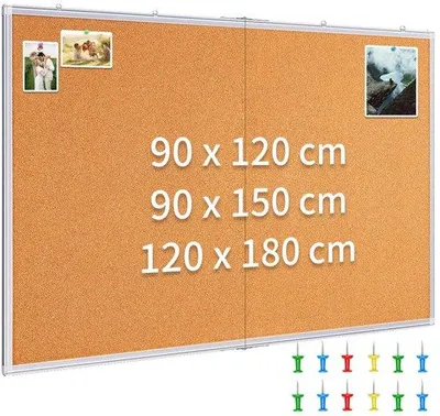 Produktbild von Famanu Korkboard Groß mit 12 Pinnadeln - 150 x 90 cm