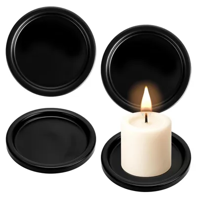 Kerzenhalter schwarz, 4 Stk., für Stumpenkerzen bis Ø 10 cm