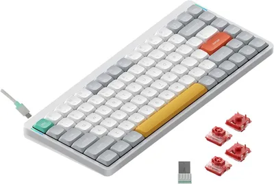 Image de Nuphy Air75 V2 Wireless Mechanical Slim Keyboard, QWERTY US, Bluetooth 5.1 / 2.4 GHz, Ionic White Cowberry Switch