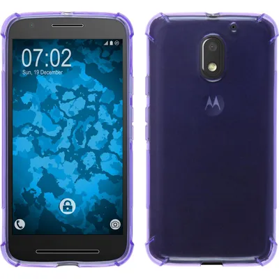 Produktbild von PhoneNatic Case kompatibel mit Lenovo Moto E3 - lila Silikon Hülle ShockProof + 2 Schutzfolien