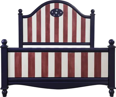 Produktbild von America Bett Kinderzimmer Betten Schlafzimmer Holz echtholz Möbel Blau Design