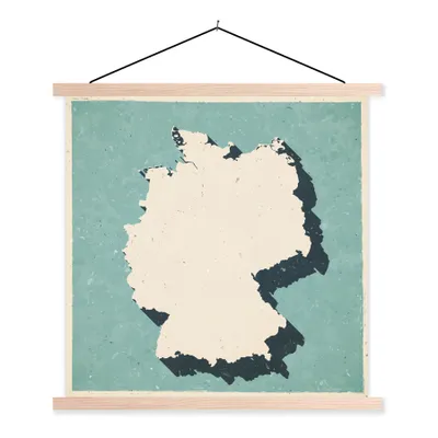Produktbild von MuchoWow® Textilposter Vintage-Karte von Deutschland 60x60 cm mit holzfarbenen Rahmen - Wanddekoration