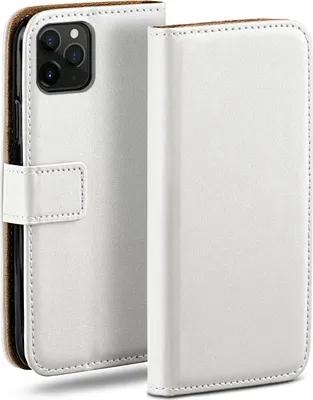 Produktbild von moex® Book Case kompatibel mit Apple iPhone 11 Pro - Hülle 360 Grad klappbar, Weiß