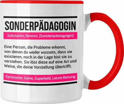 Produktbild von Trendation - Sonderpädagogik Tasse Geschenk für sonderpädagin Spruch Geschenkidee Lustig (Rot)