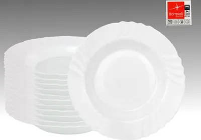 Produktbild von sada 12 polévkových talířů Bormioli Rocco EBRO, hluboký talíř, 23,5 cm, 300 ml, opálové tvrdé sklo