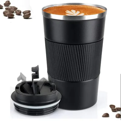 Zdjęcie produktu dla Termocup – 380 ml – wykonany ze stali nierdzewnej – idealny do herbaty i kawy – kubek termiczny, zapobiegający wyciekom – do kawy, wody i herbaty – łatwy w czyszczeniu