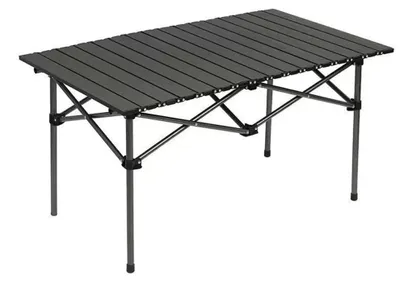 Image de Table d'extérieur - Table de camping pliable - 55 × 95 cm - Portable - Légère - Structure métallique - Pour le camping et les pique-niques - Beige