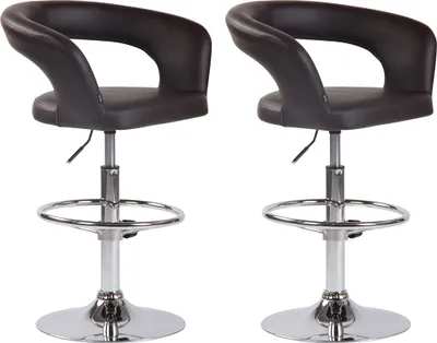 Produktbild von CLP 2er Set Barhocker Jaen höhenverstellbar und drehbar braun Material Kunstleder