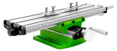 Produktbild von Kreuztisch für Bohrmaschine - Verstellbarer XY-Frästisch - X-Verfahrweg 20 cm - Y-Verfahrweg 5 cm - Arbeitsfläche 31 × 9 cm - Gesamtmaße 39,5 × 24,5 × 7,8 cm - Aluminiumlegierung