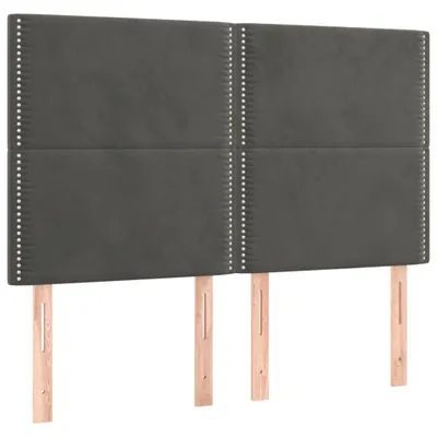 Produktbild von Kopfteil Dunkelgrau 144 x 5 x 118/128 cm Samt