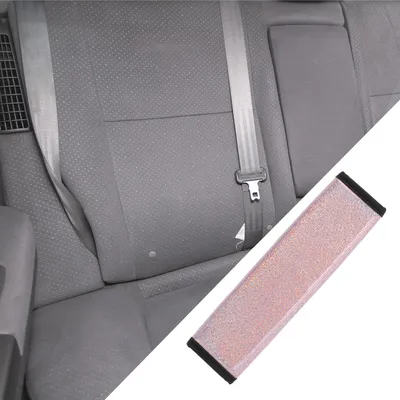 Image de Protège-ceinture sécurité Pour Voiture En Strass Scintillant / coussins D'Épaule Pour Sac À Dos, Pour ceinture sécurité De Camion, Voiture Suv / 6,5X23Cm / 1 Pièce Rose