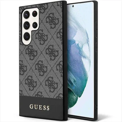 Produktbild von Guess 4G Bottom Stripe Metal Logo Collection - Samsung Galaxy S23 Ultra Case (black)