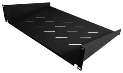Produktbild von ALLNET Fachboden T300mm/2HE Schwarz Frontmontage
