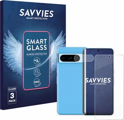 Produktbild von 3x Savvies Schutzglas Folie für Google Pixel 8 Pro (Display+Kamera) 9H Panzer Schutzfolie Glas Displayschutz klar transparent