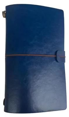 Produktbild von A6 Kunstleder Notizbuch nachfüllbar mit Taschen Blau 120x200mm