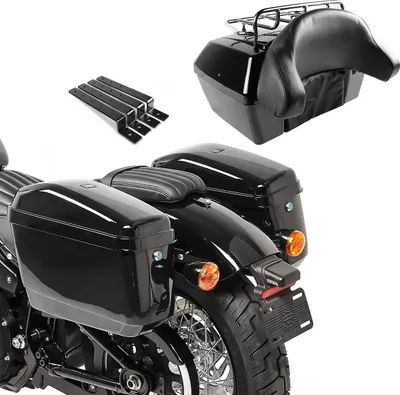 Produktbild von Chopper Seitenkoffer Nevada je 20l + Haltesatz + Chopper Topcase mit G
