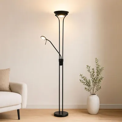 Produktbild von Milton & Oldbrook Stehlampe mit Leselampe Brescia Schwarz