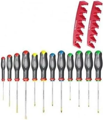 Produktbild von Schraubendreher Set 12-teilig FACOM PROTWIST AT.J12R2PB, 4 Schlitz, 2 Phillips, 2 Pozidriv, 4 Torx, mit 2 Aufbewahrungsracks