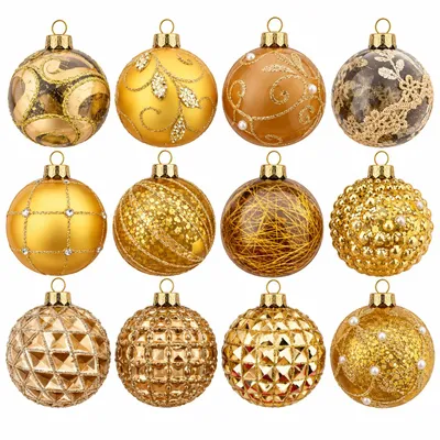 Produktbild von 12 x Christbaumkugeln aus Glas Vintage Ø 8 cm - Weihnachtsbaumkugeln - Baumkugeln Vintage Glas - Weihnachtskugeln Retro