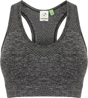 Image de Tombo - Soutien-gorge de sport sans couture pour femmes RW9128 (M) (Gris foncé chiné)