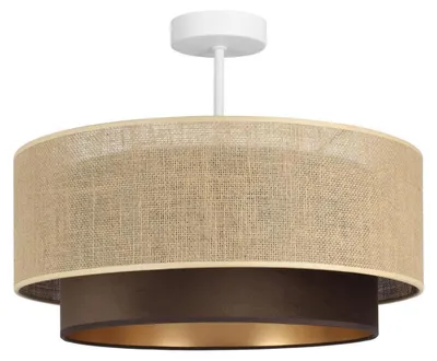 Produktbild von Deckenlampe Metall Stoff E27 Ø 45 cm in Weiß Beige Schwarz Gold rund Modern