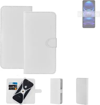 Produktbild von K-S-Trade Handy Hülle Schutz Hülle kompatibel mit Xiaomi Redmi Note 12 Pro+ Cover Case Bookstyle Bumper weiß 1x