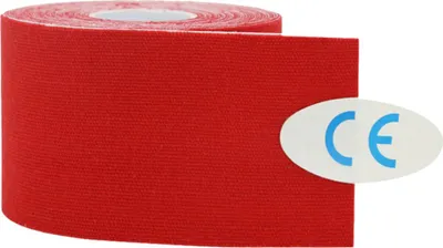 Productafbeelding van 5 cm x 5 meter, katoenen tape voor spierblessures, elastische, zelfklevende sporttape, rood