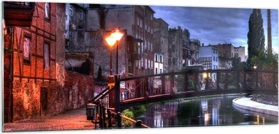 Produktbild von Bilder auf glas - Architektur Altstadt Stadt Fluss - 100x40cm - Glasbilder - Wandbilder - Kunstdruck - zum Aufhängen bereit - Wanddekoration aus Glas - Glas Bilder - Wandbild auf Glas - GAB100x40-0500