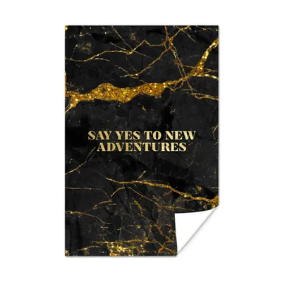 Produktbild von MuchoWow® Poster Zitate - Abenteuer - Glitzer - Marmor 120x180 cm - Kunstposter