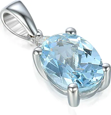 Produktbild von 585er Weissgold Anhänger mit Aquamarin 1,10ct.