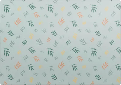 Produktbild von Blätter auf pastellfarbenem Hintergrund – Bodenschutzmatte – Stuhlunterlage 100x100 cm – Rutschfest – Hartbodenmatte