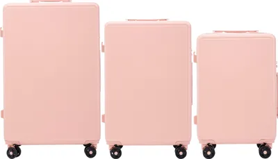 Image de WINGS BUNTING : lot de 3 valises à coque rigide, rose, ABS+, poignée télescopique