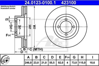 Produktbild von ATE Bremsscheibe  24.0123-0100.1