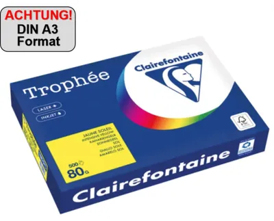 Zdjęcie produktu dla Clairefontaine Kopierpapier 1887PC A3 80g kanariengelb 500Bl