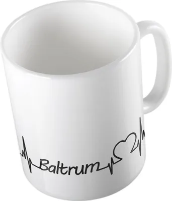 Produktbild von Huuraa Kaffeetasse Baltrum Geschenk Tasse Weiß 330ml Baltrum Präsent