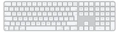 Produktbild von Apple Magic, Volle Größe (100%), Verkabelt & Kabellos, USB + Bluetooth, QWERTY, Weiß