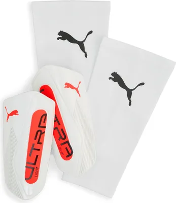 Produktbild von Puma Ultra Light Sleeve Unisex Schienbeinschoner weiß rot Gr XL